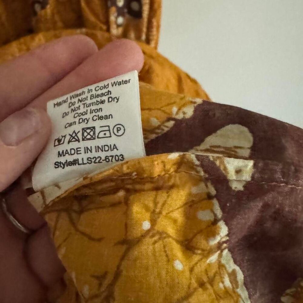 Anthropologie Love the Label Adrienne Gold Yellow Ruffled Boho Maxi Dress Medium - Picture 7 of 8